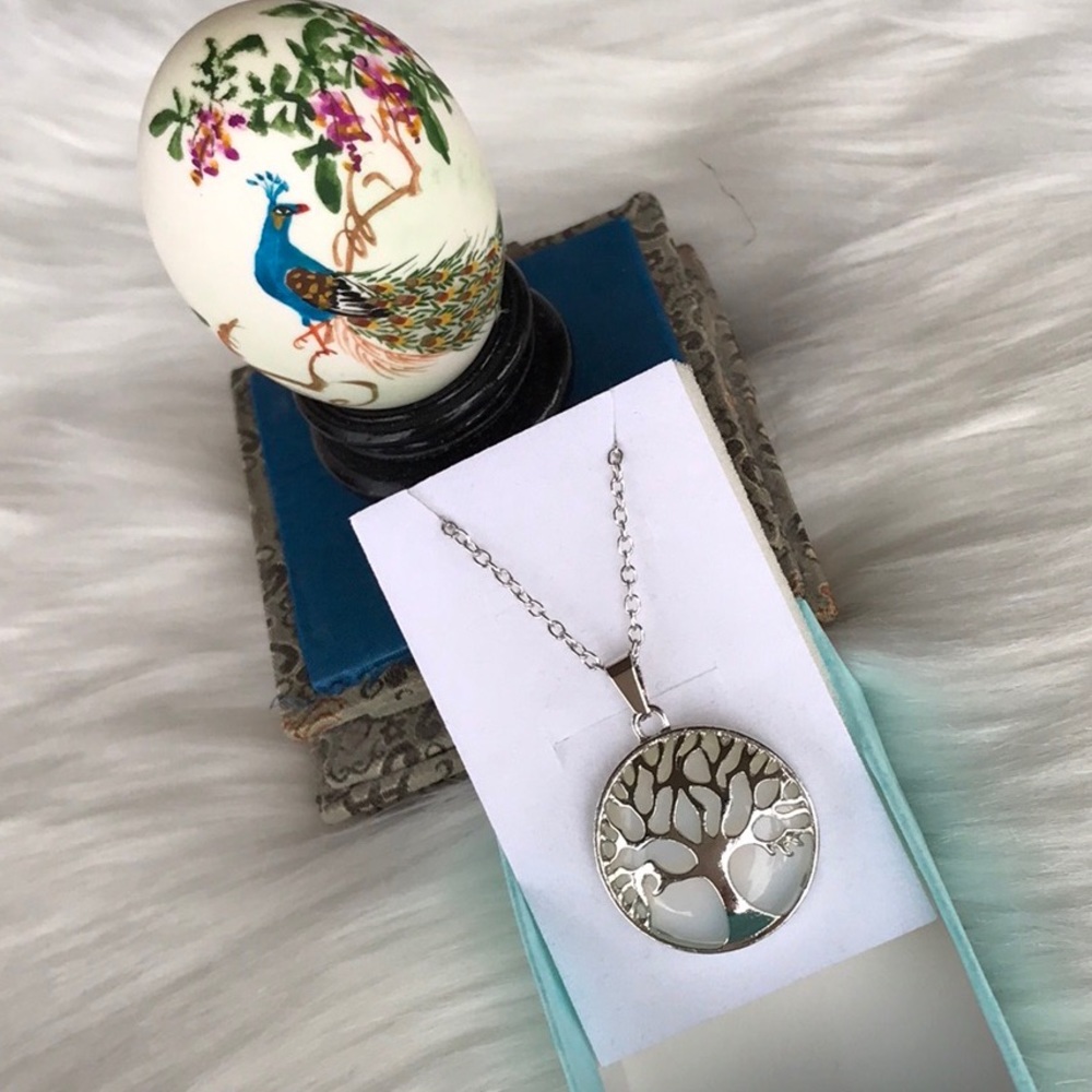 NEW ⭐️ White Opal Tree of Life Necklace